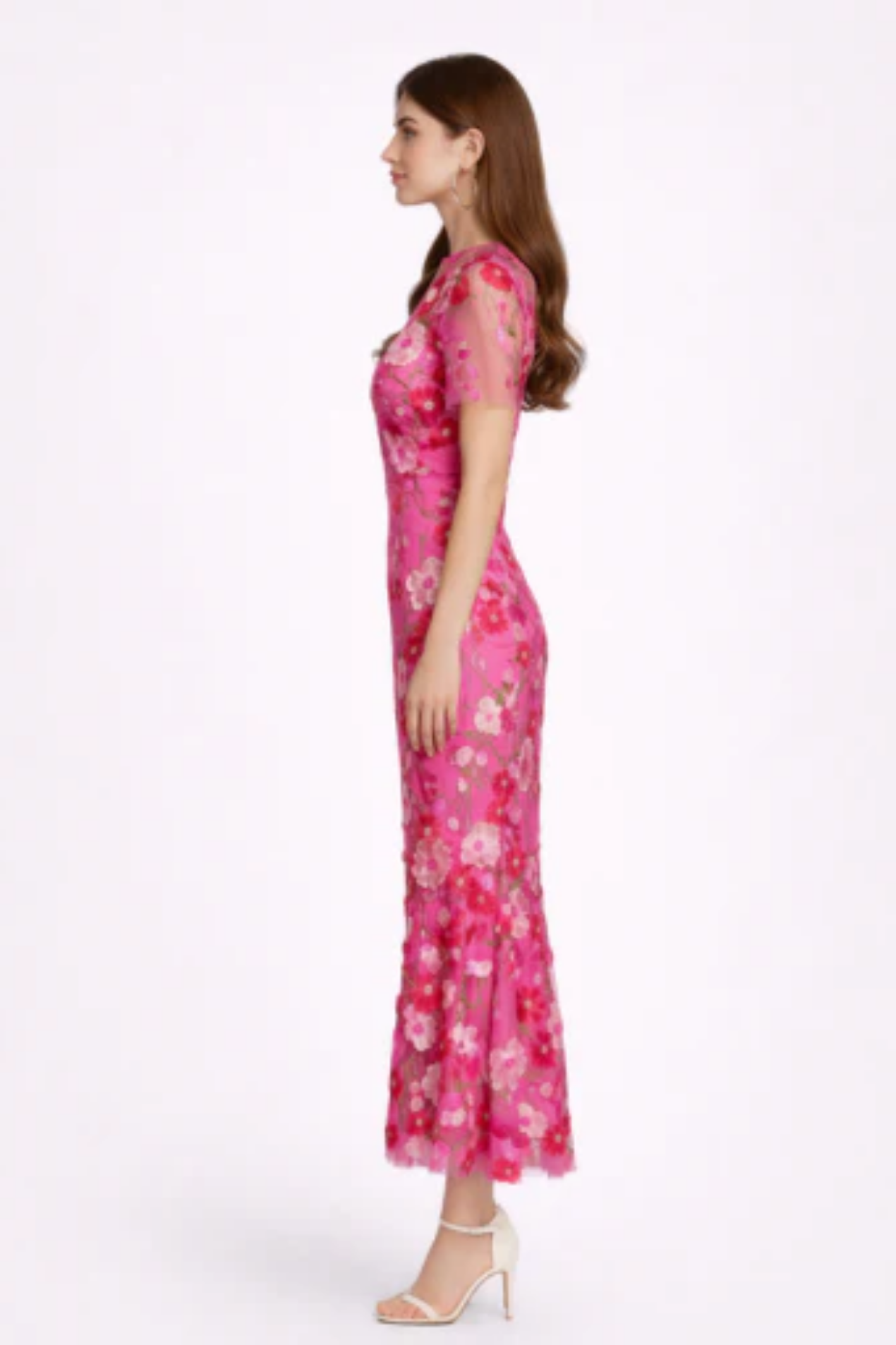 Abito Midi Elegante da Donna in Pizzo – Vestito Fluido Chic per Occasioni Speciali
