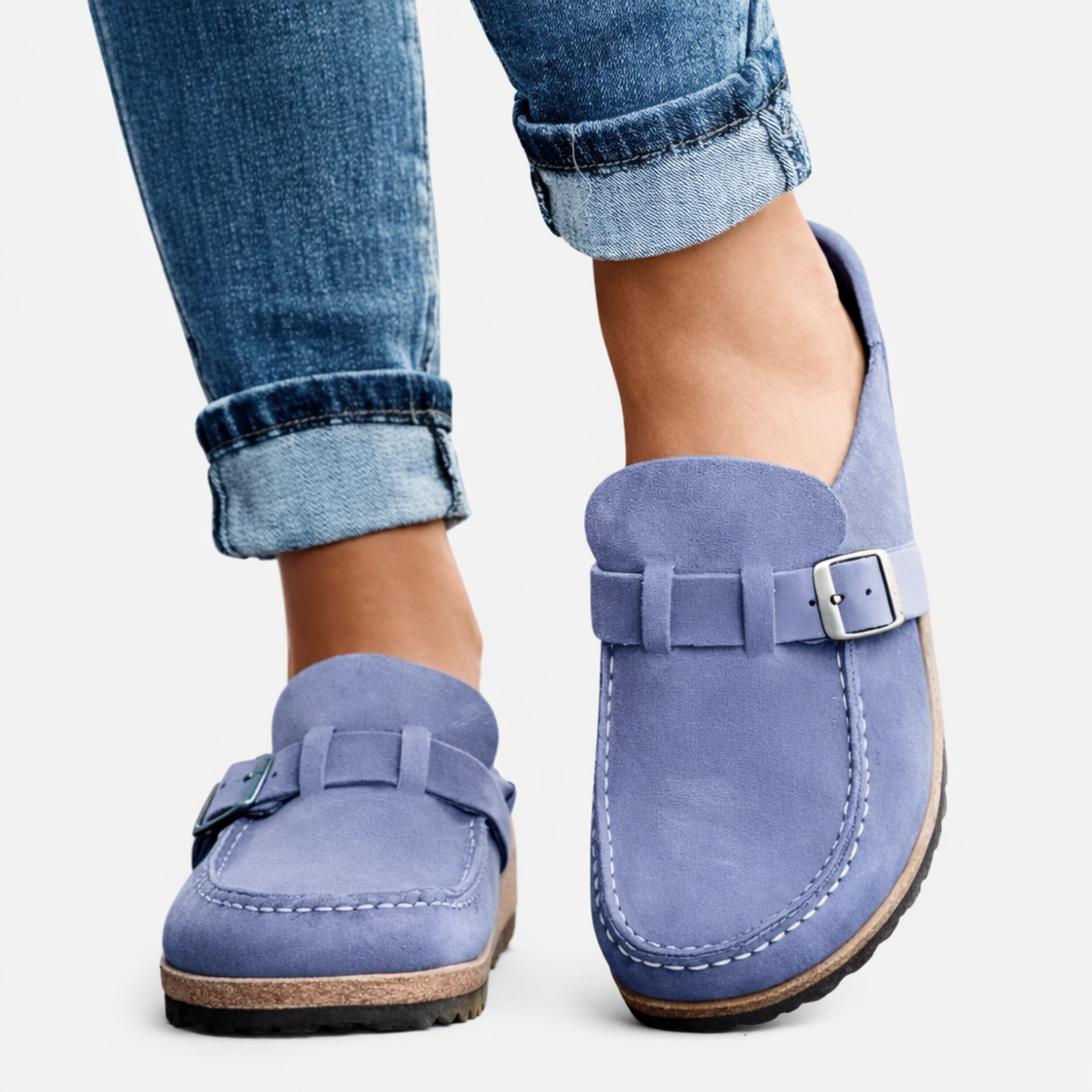 Sabots Femme Confort Avec Boucle – Chaussures Casual Style Suédine