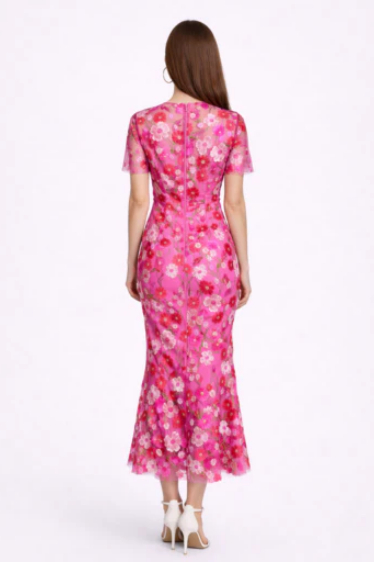 Abito Midi Elegante da Donna in Pizzo – Vestito Fluido Chic per Occasioni Speciali