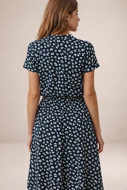 Robe Midi Femme Imprimée – Robe Fluide Avec Taille Ajustable