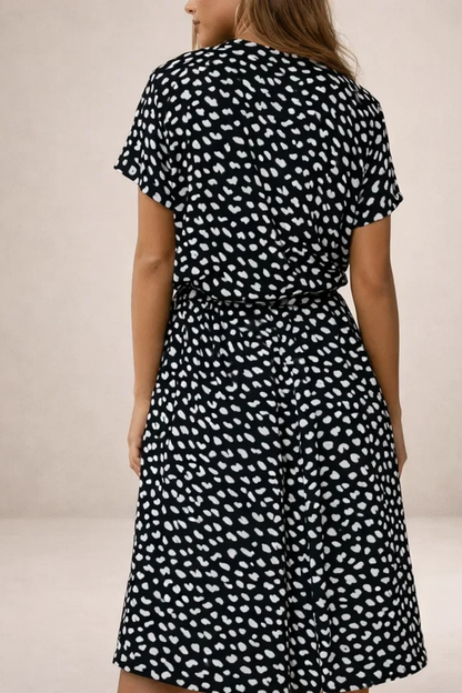 Robe Midi Femme Imprimée – Robe Fluide Avec Taille Ajustable