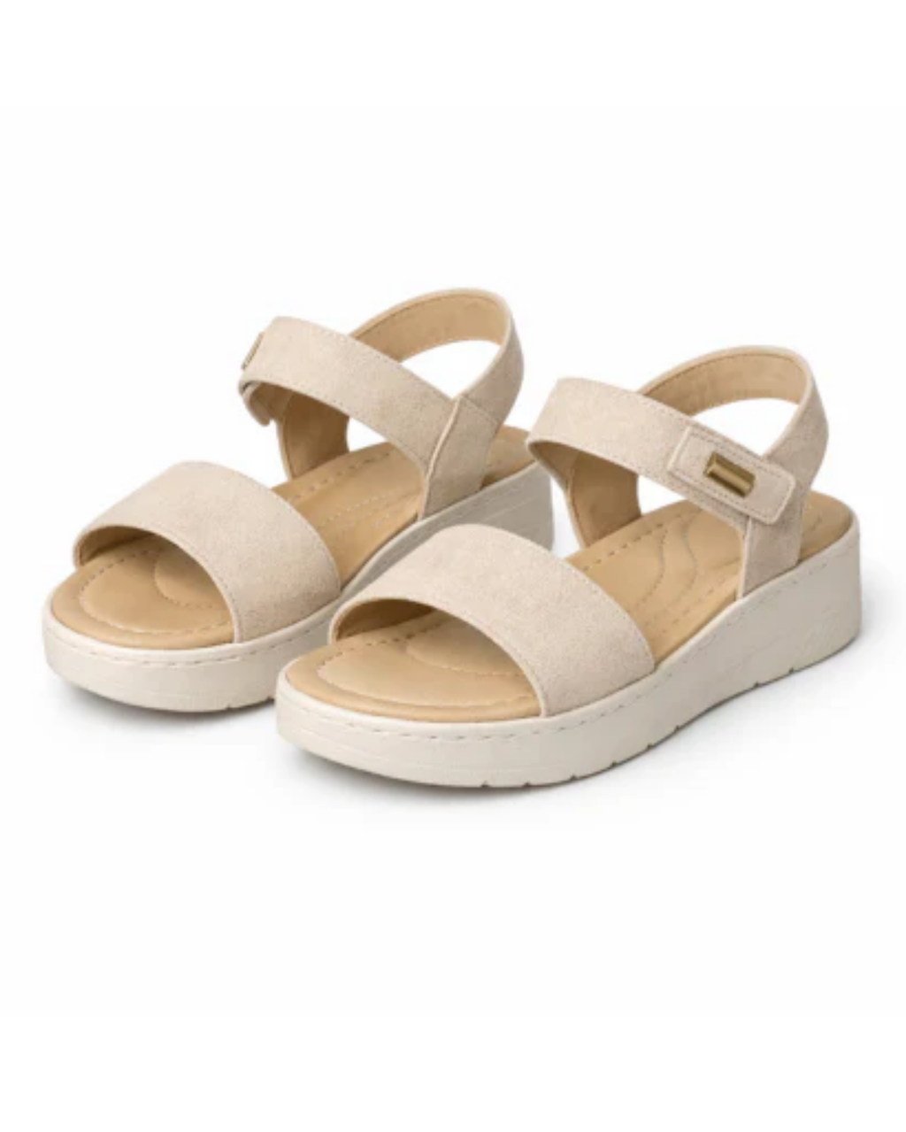 Sandales plateforme à brides – bout ouvert, bride arrière et fermeture scratch