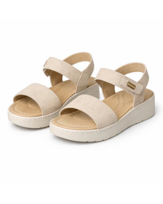 Sandales plateforme à brides – bout ouvert, bride arrière et fermeture scratch