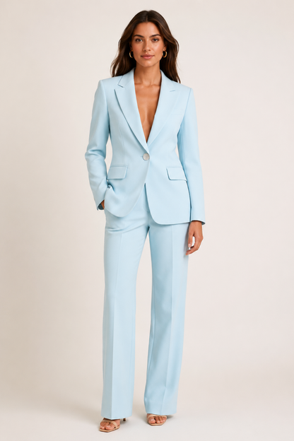 Tailleur Femme Prestige – Ensemble Blazer & Pantalon Palazzo Élégant