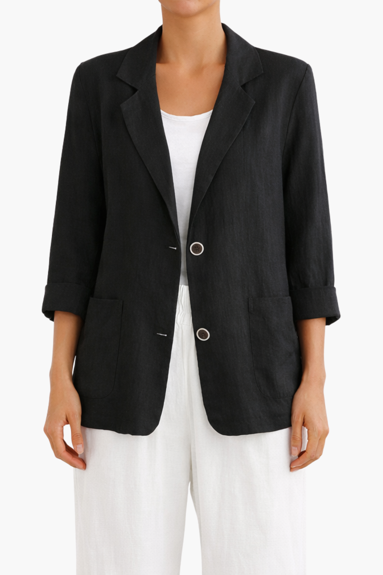 Blazer Femme En Linen – Veste Élégante En Lin Coupe Décontractée