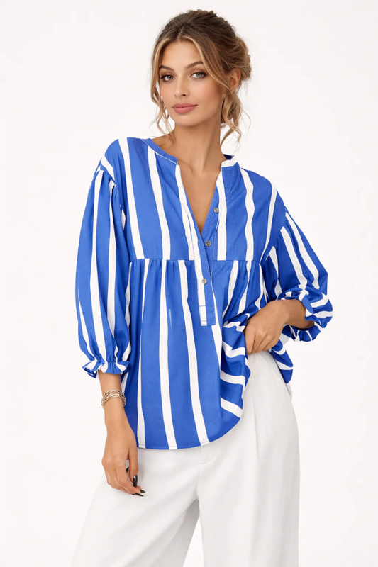 Blouse Rayée Élégante Pour Femme