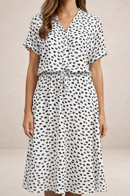 Robe Midi Femme Imprimée – Robe Fluide Avec Taille Ajustable