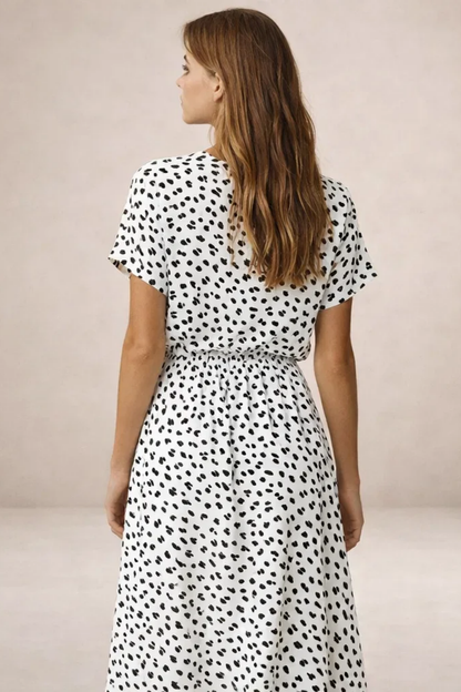 Robe Midi Femme Imprimée – Robe Fluide Avec Taille Ajustable