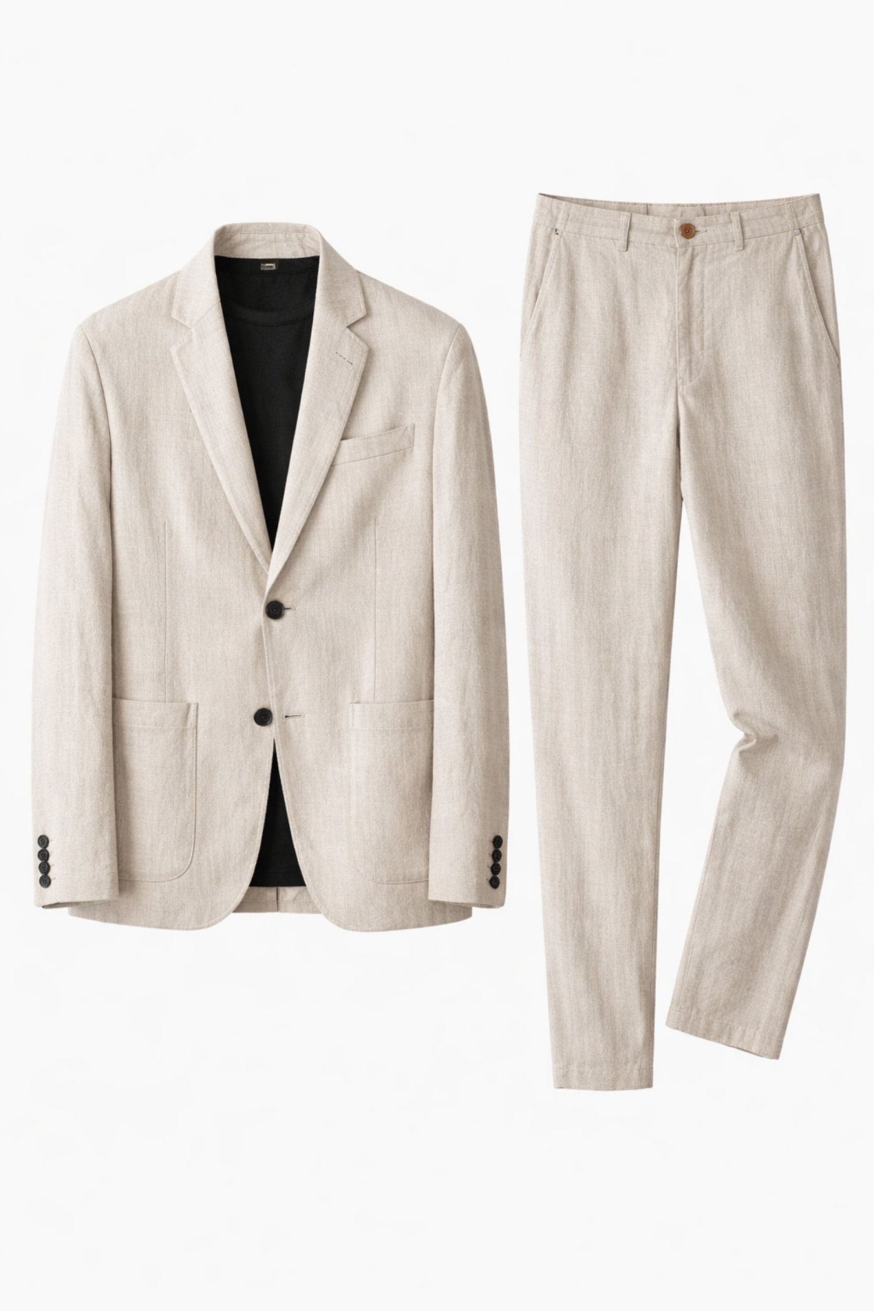 Costume Homme 2 Pièces en Lin – Blazer Élégant et Pantalon Assorti