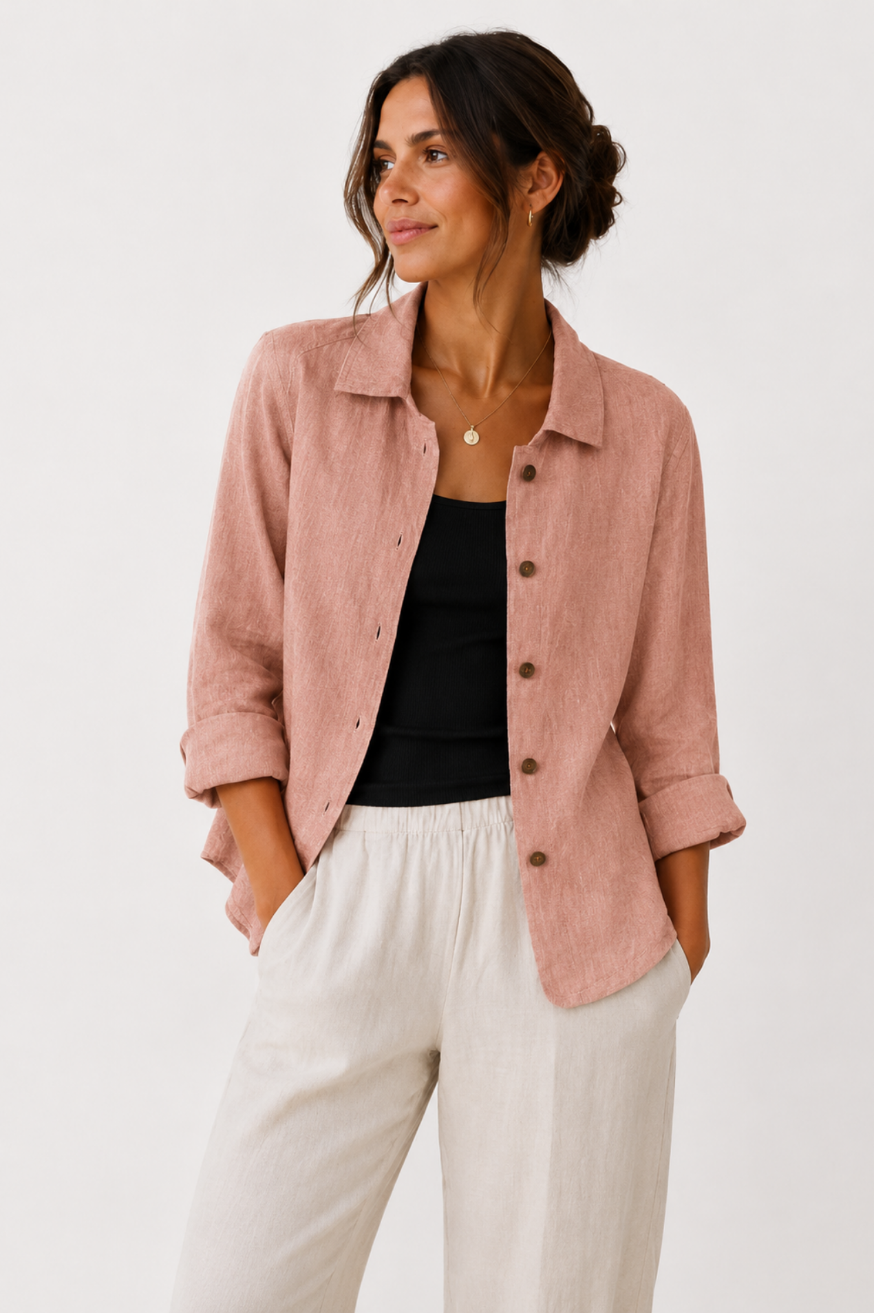 Veste Femme Légère – Surchemise Élégante à Boutons pour Toutes les Saisons