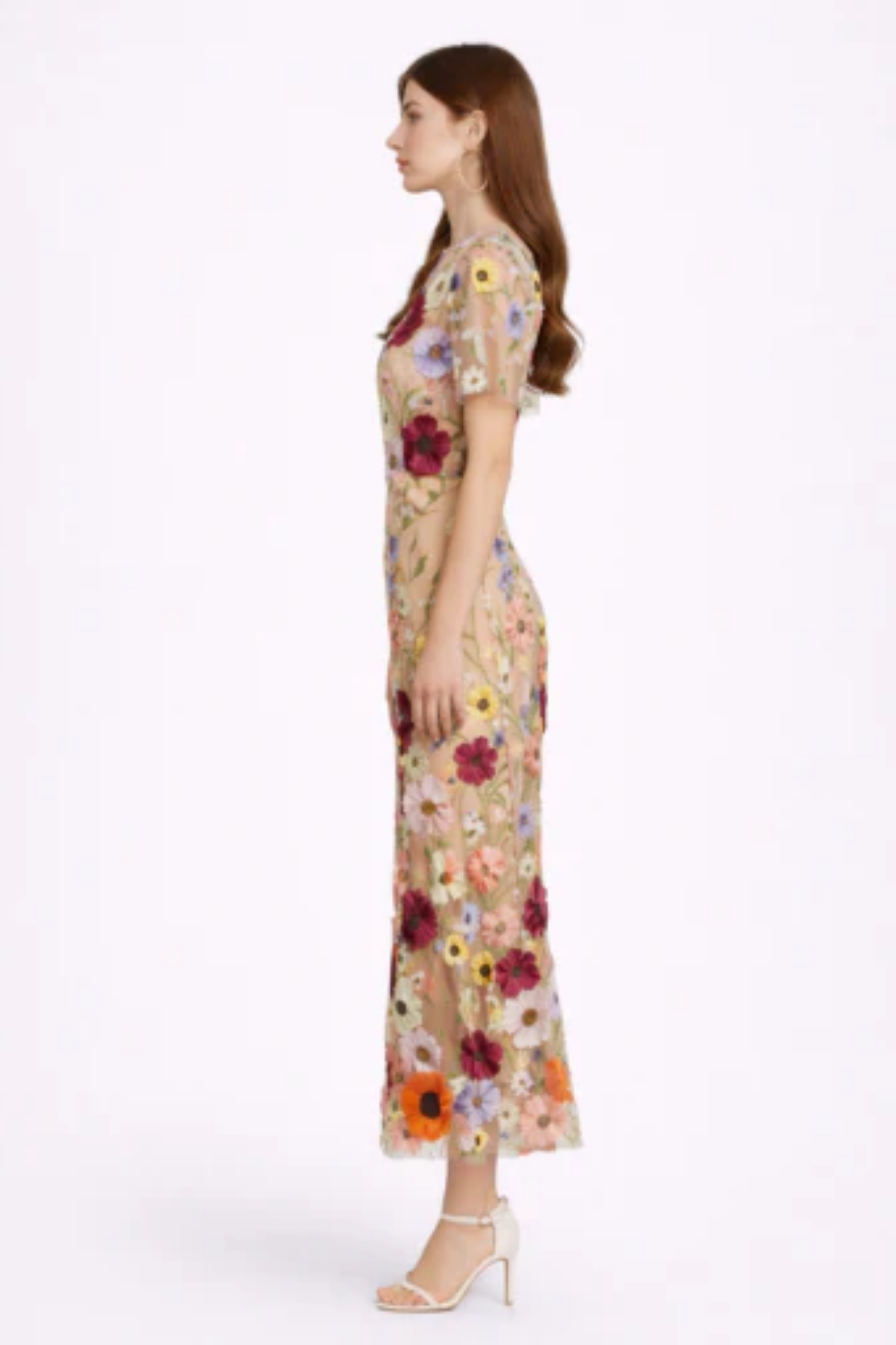 Abito Midi Elegante da Donna in Pizzo – Vestito Fluido Chic per Occasioni Speciali