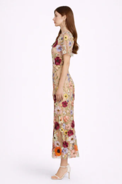 Abito Midi Elegante da Donna in Pizzo – Vestito Fluido Chic per Occasioni Speciali