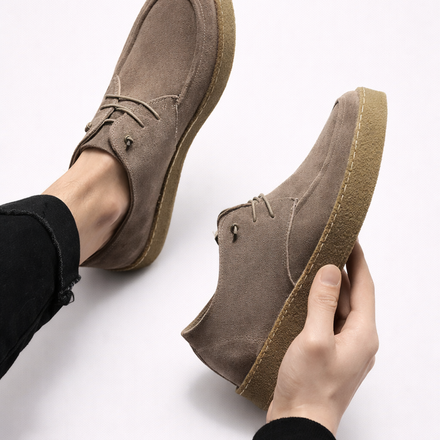 Scarpe da uomo in pelle scamosciata – Stile casual stringato