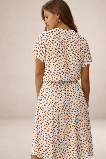 Robe Midi Femme Imprimée – Robe Fluide Avec Taille Ajustable