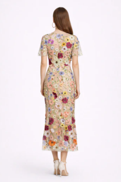 Abito Midi Elegante da Donna in Pizzo – Vestito Fluido Chic per Occasioni Speciali