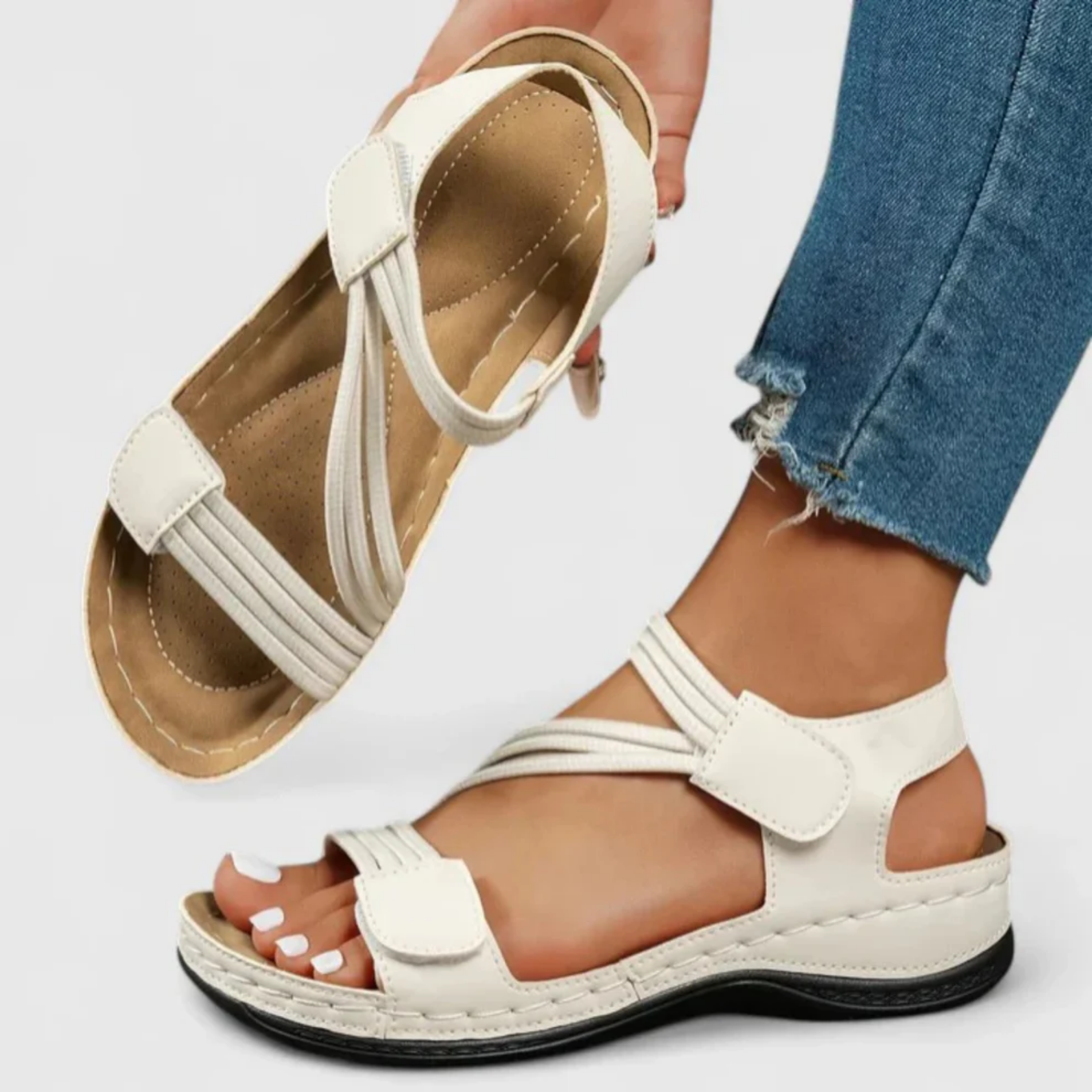 Sandales Femme Confort – Brides Élastiques et Semelle Ergonomique