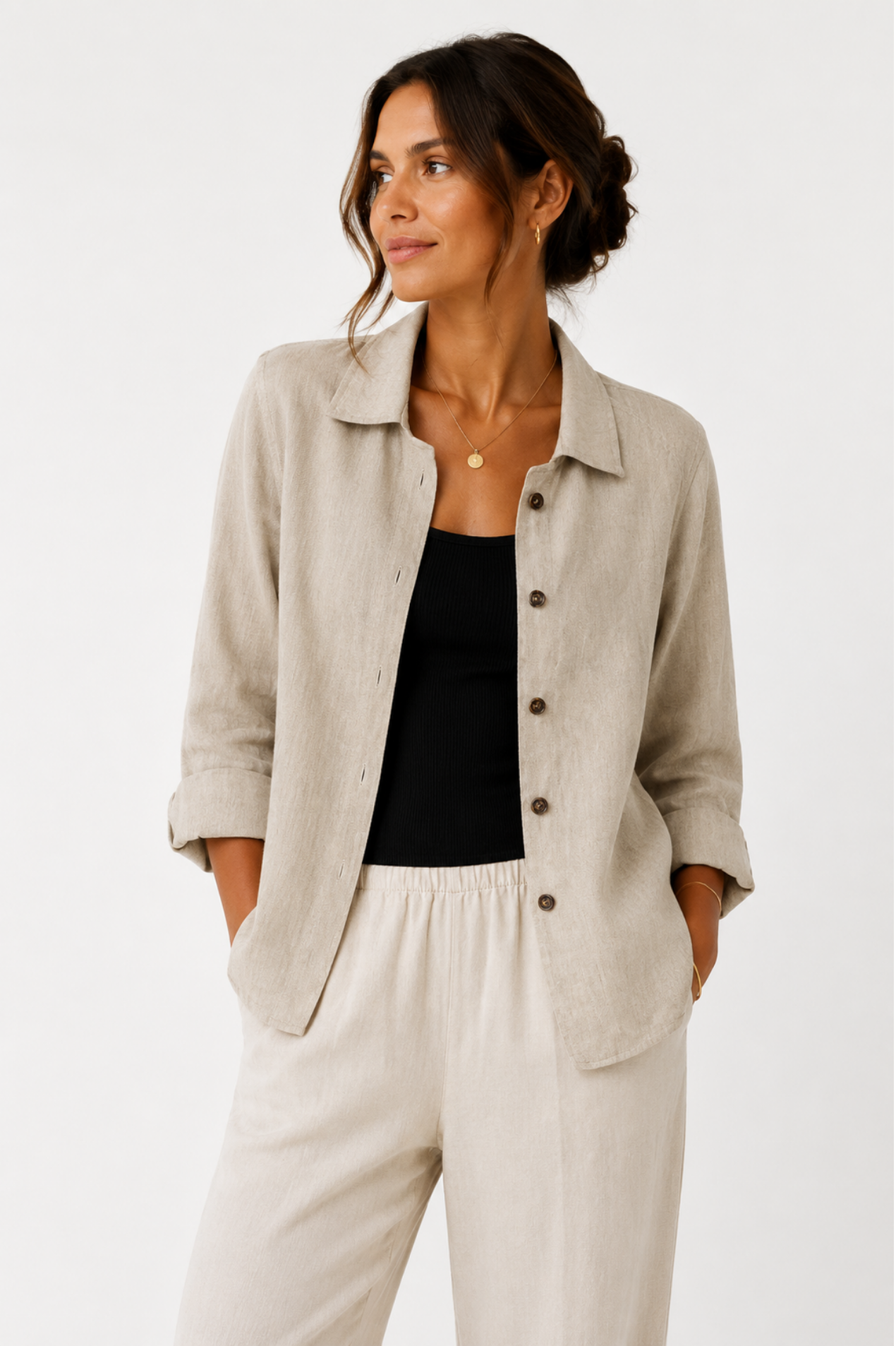Veste Femme Légère – Surchemise Élégante à Boutons pour Toutes les Saisons