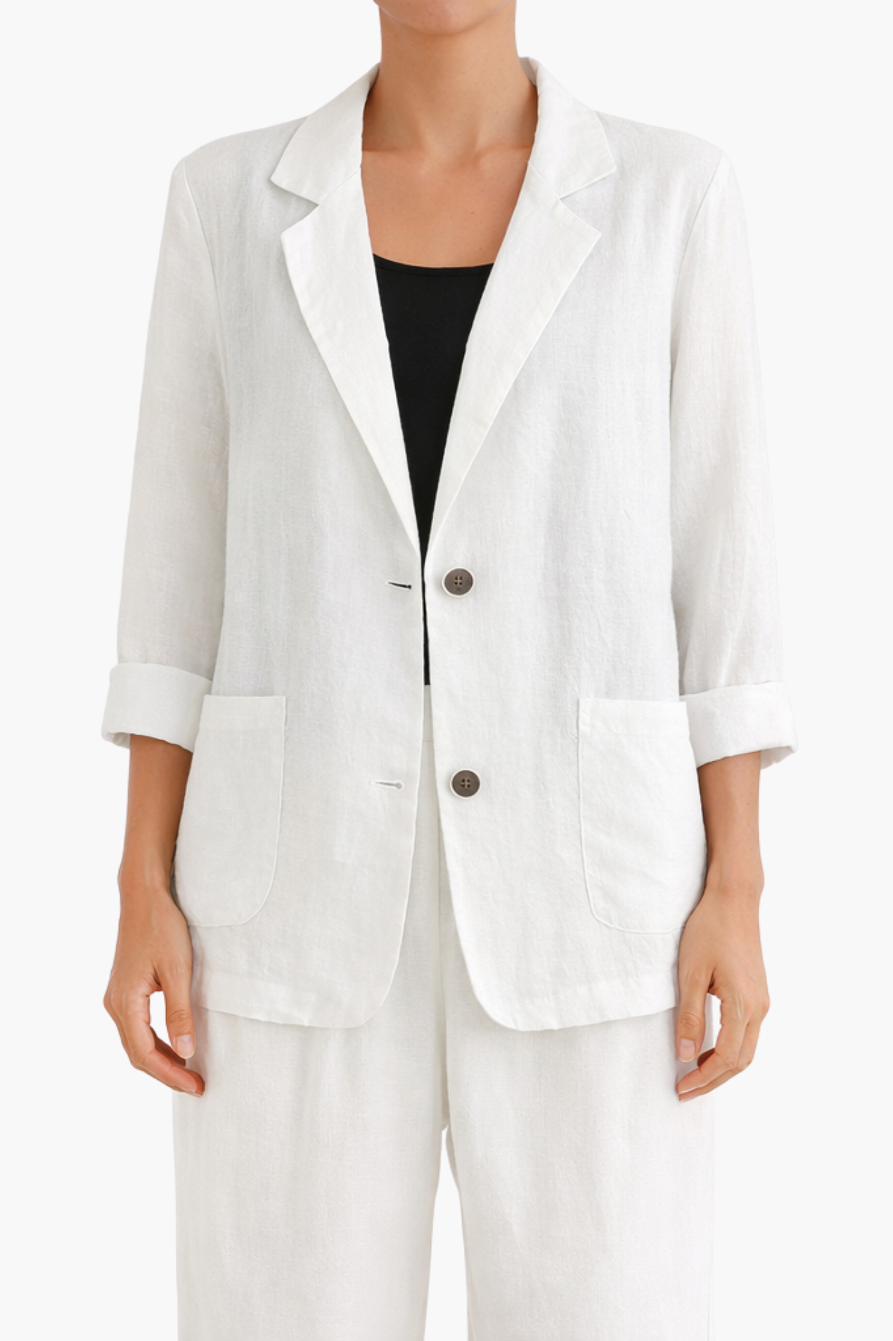 Blazer Femme En Linen – Veste Élégante En Lin Coupe Décontractée