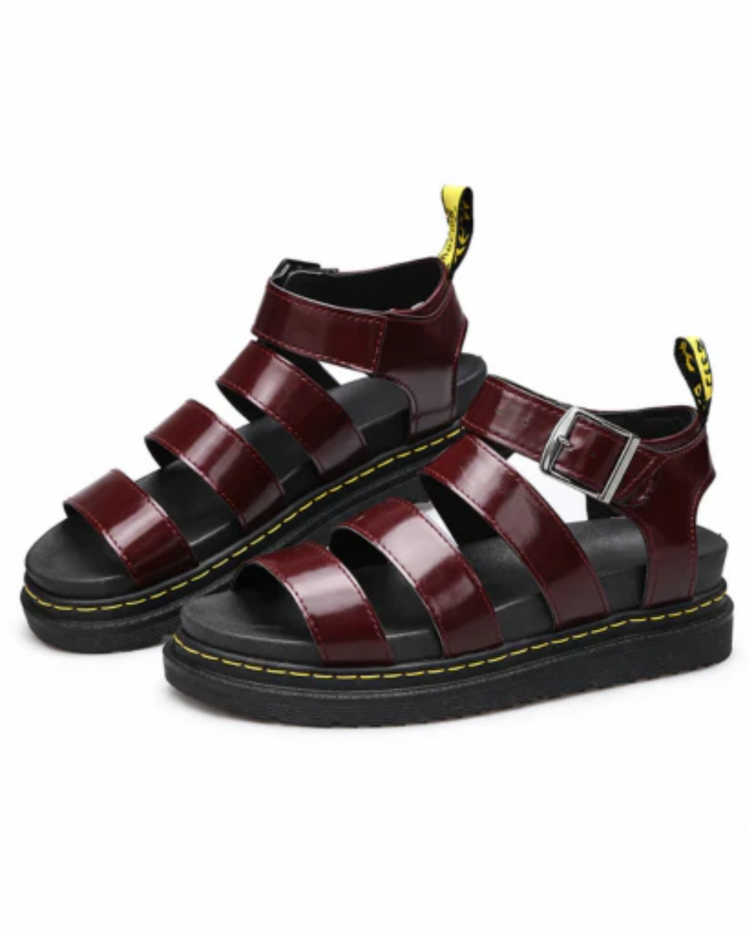 Sandales Plateforme Femme à Brides Multiples avec Boucle et Semelle Épaisse