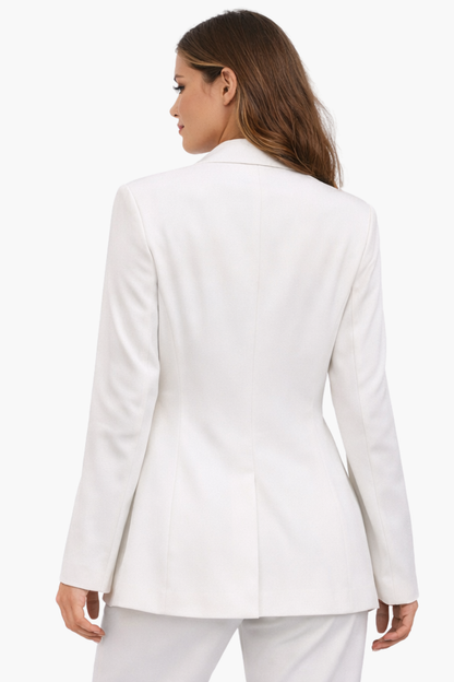 Blazer Femme Cintré avec Ceinture Fleur – Style Tailleur Élégant