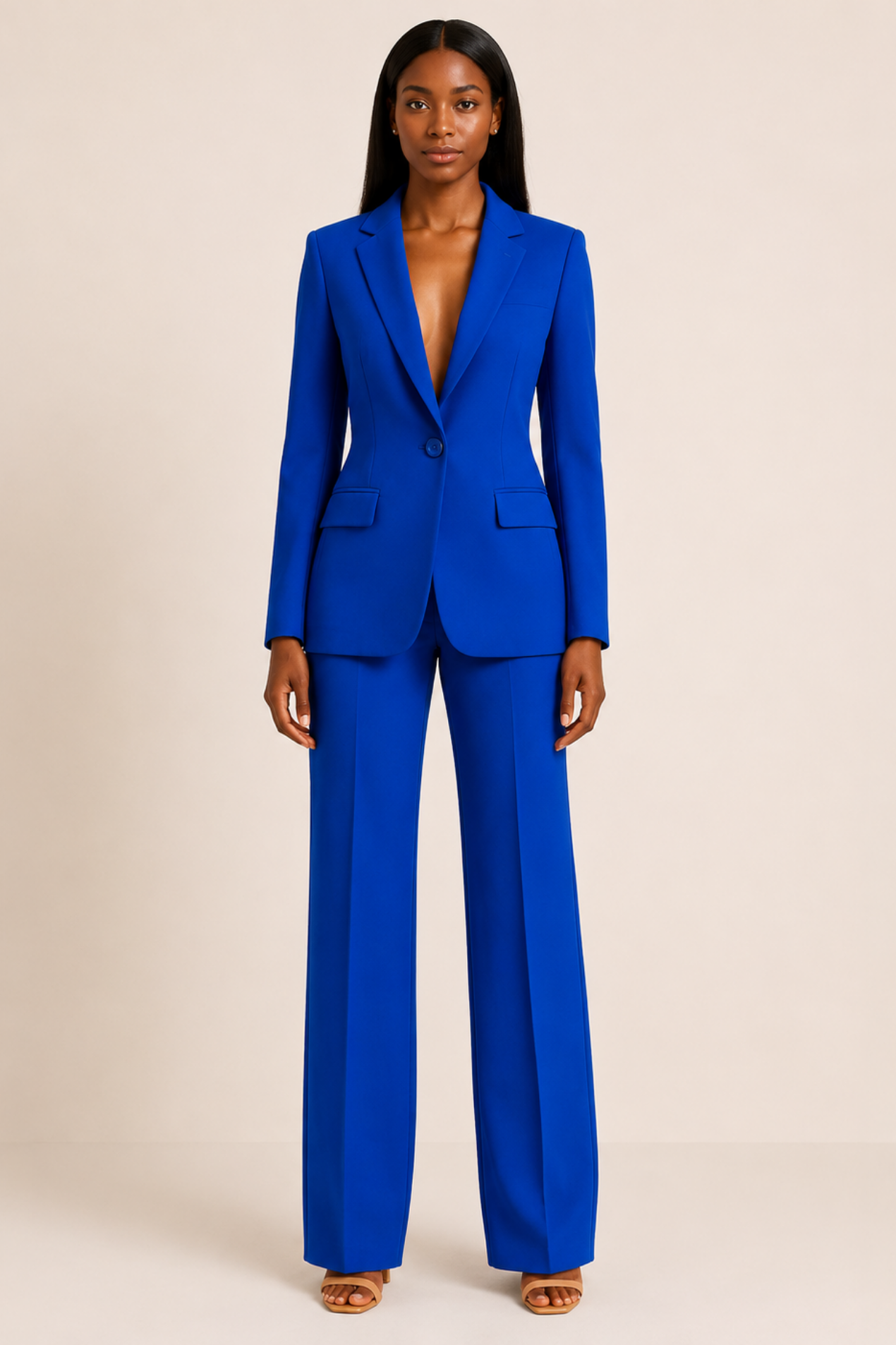 Tailleur Femme Prestige – Ensemble Blazer & Pantalon Palazzo Élégant