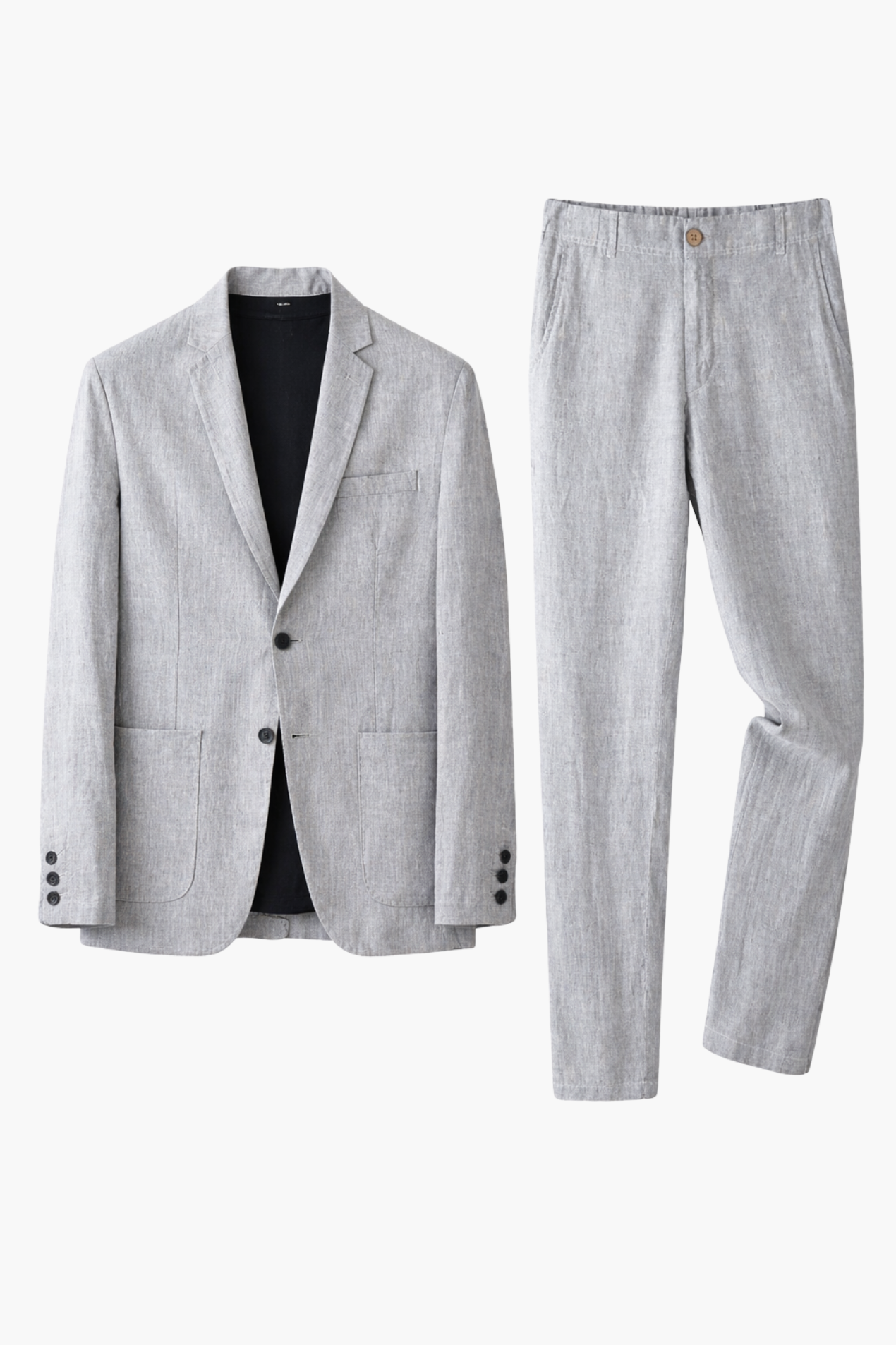 Costume Homme 2 Pièces en Lin – Blazer Élégant et Pantalon Assorti