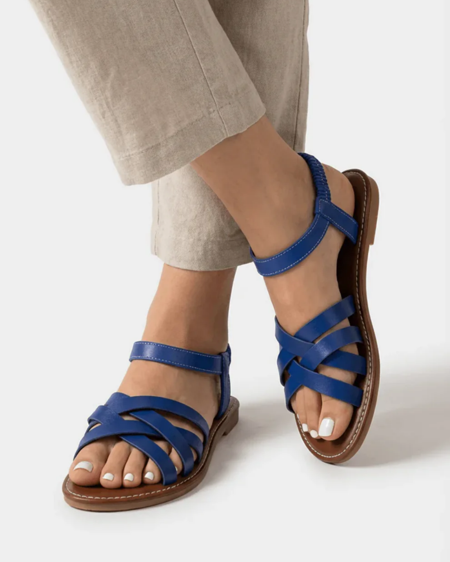 Sandales Femme à Brides Croisées avec Bride Cheville – Confort Quotidien