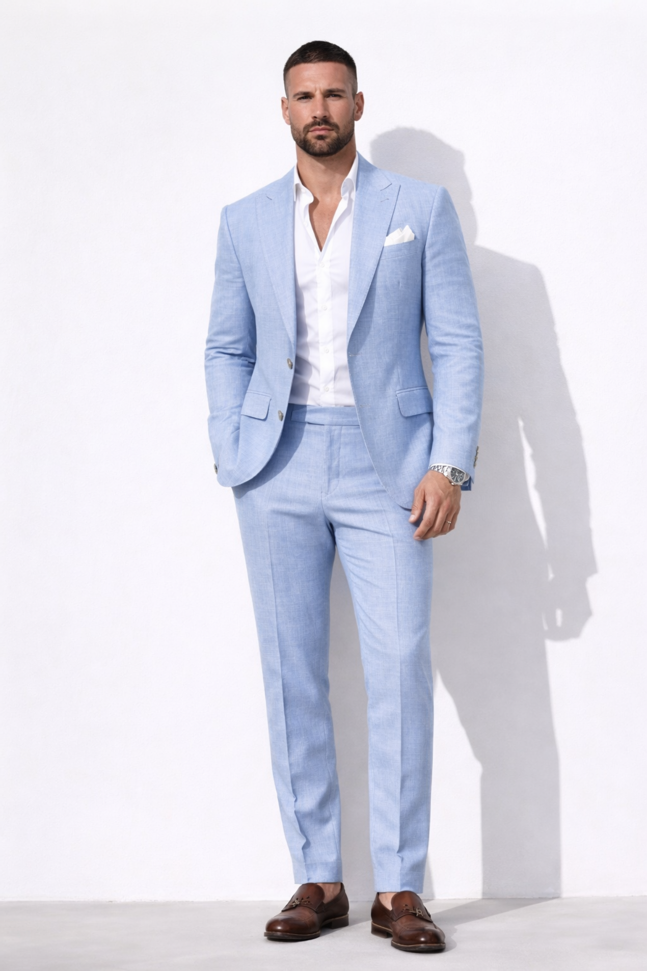Completo elegante da uomo 2 pezzi – Blazer slim fit e pantaloni sartoriali