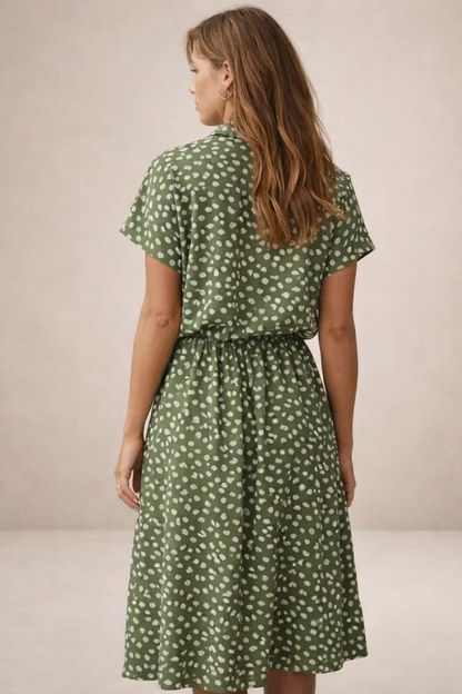 Robe Midi Femme Imprimée – Robe Fluide Avec Taille Ajustable