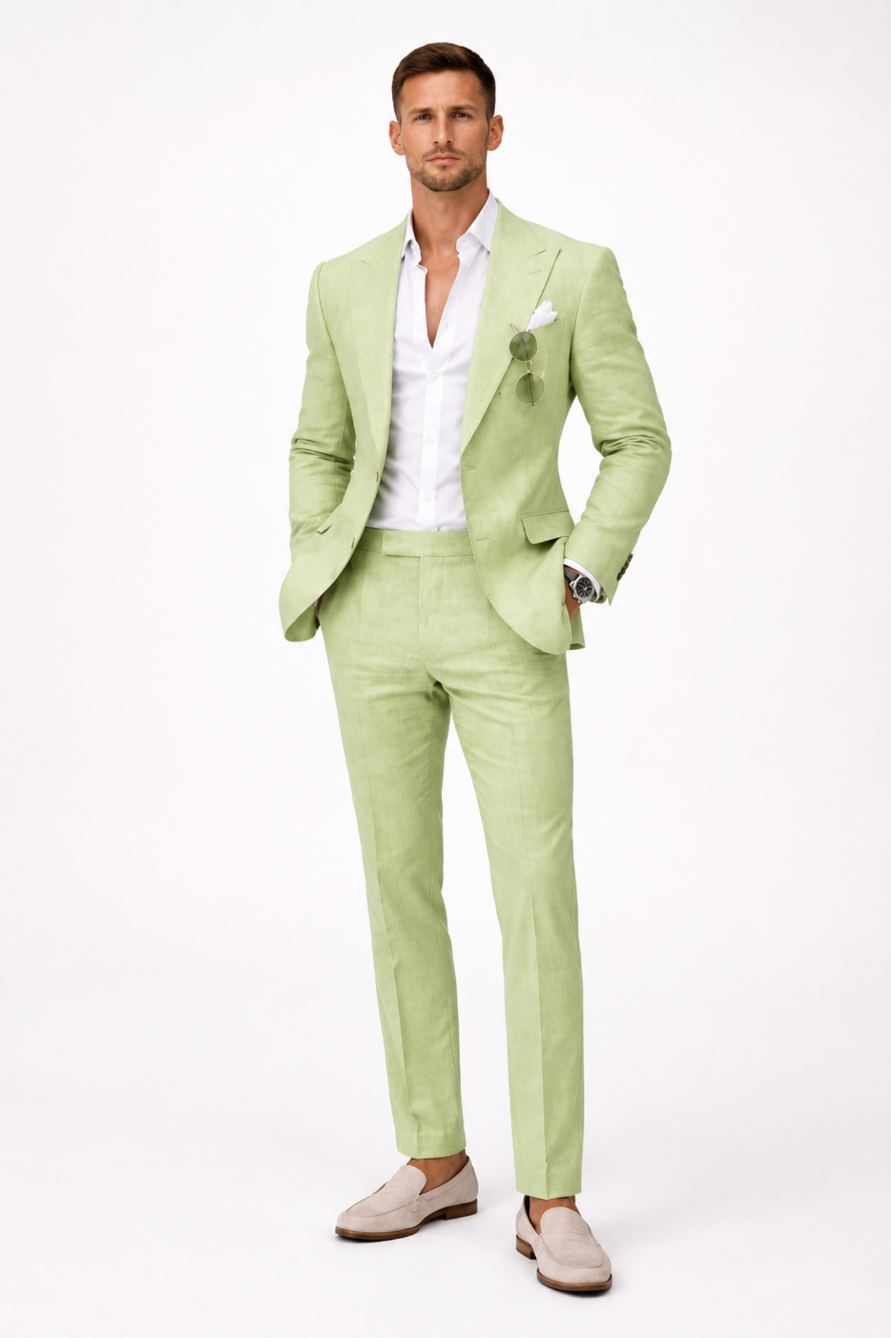 Costume Homme en Lin – Élégance Italienne & Coupe Moderne