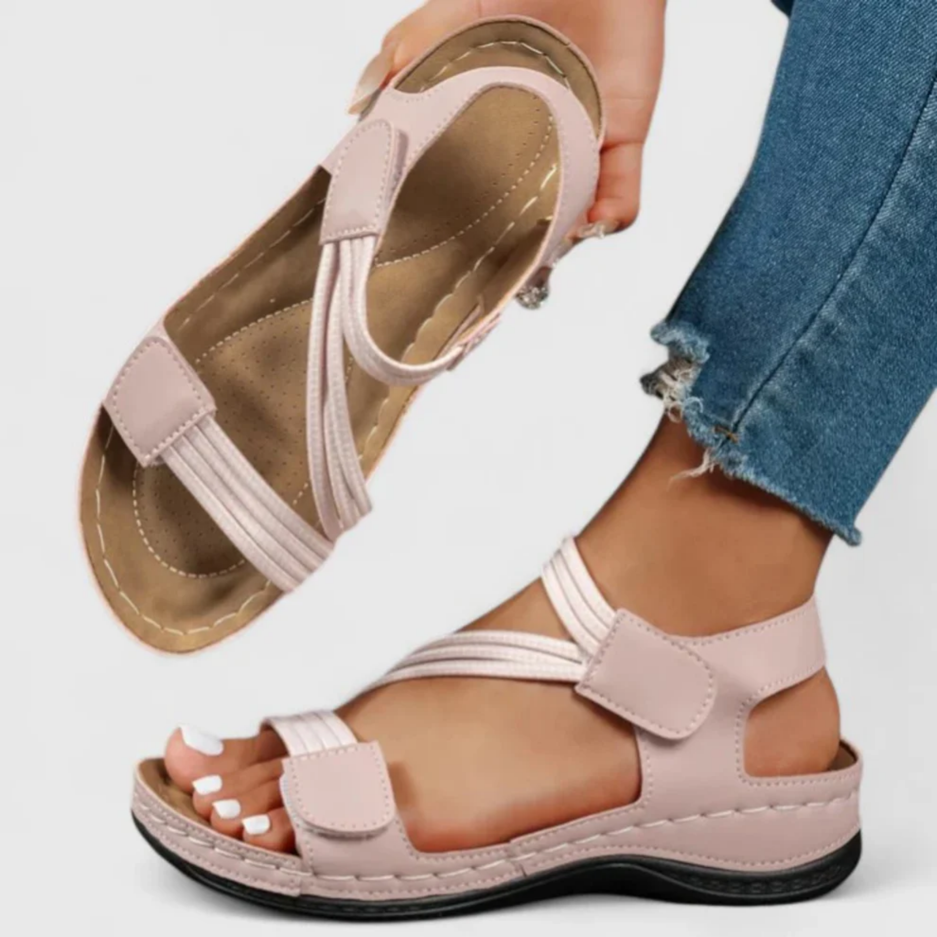Sandales Femme Confort – Brides Élastiques et Semelle Ergonomique