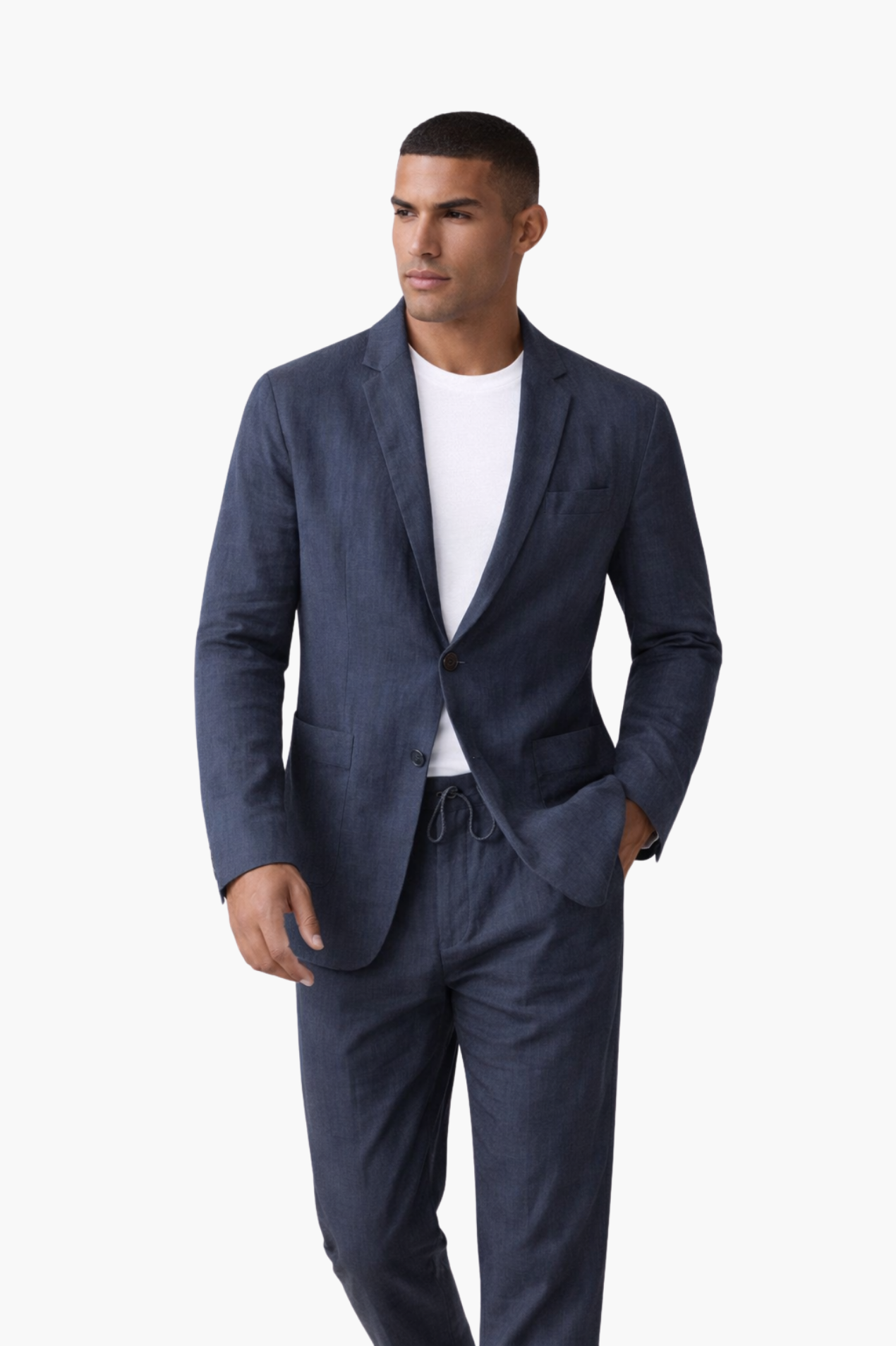 Costume Homme 2 Pièces en Lin – Blazer Élégant et Pantalon Assorti