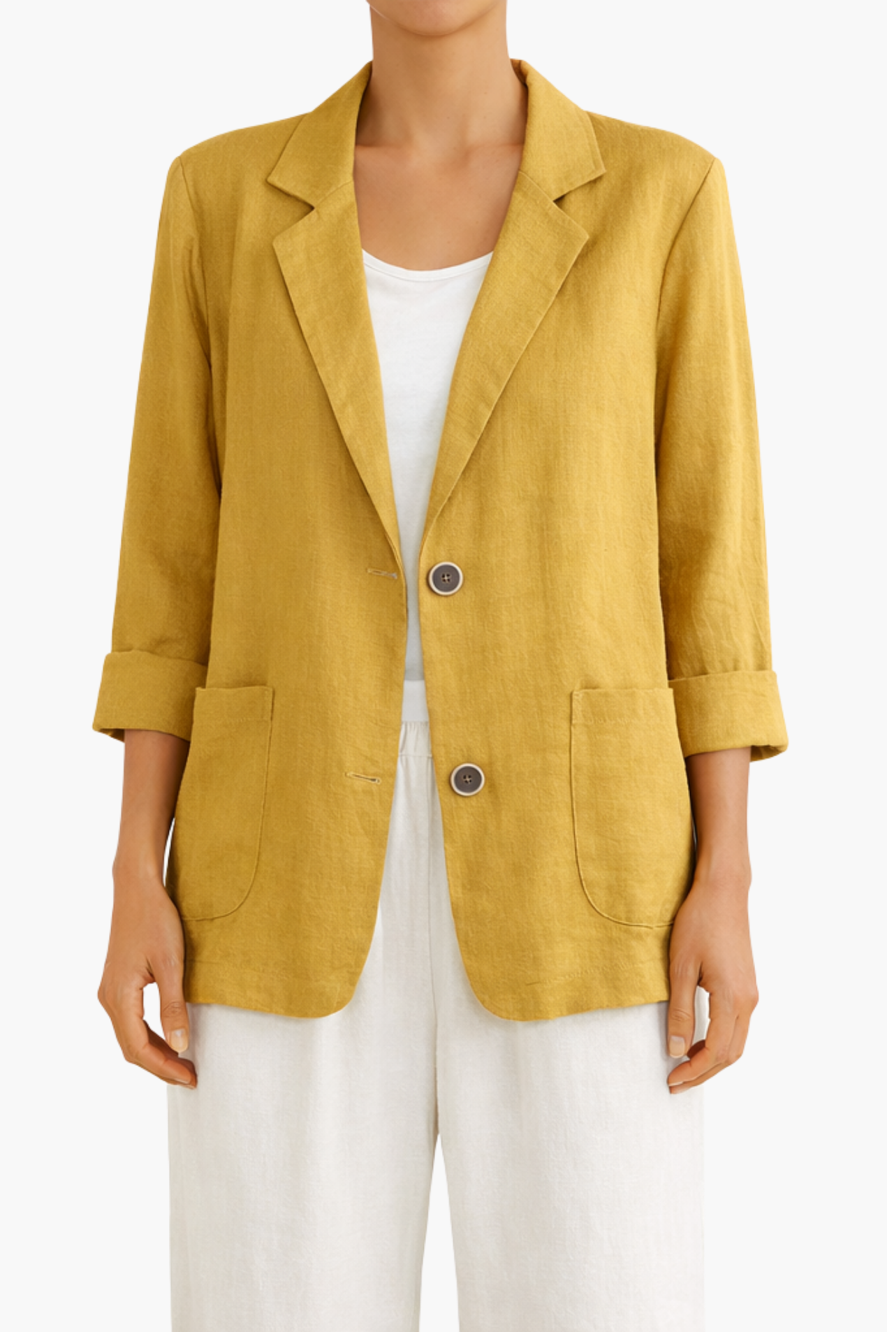 Blazer Femme En Linen – Veste Élégante En Lin Coupe Décontractée