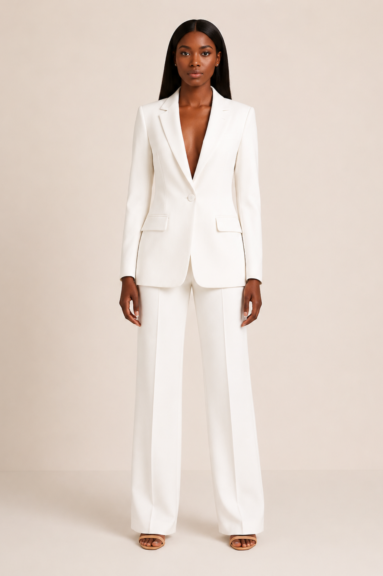 Tailleur Femme Prestige – Ensemble Blazer & Pantalon Palazzo Élégant
