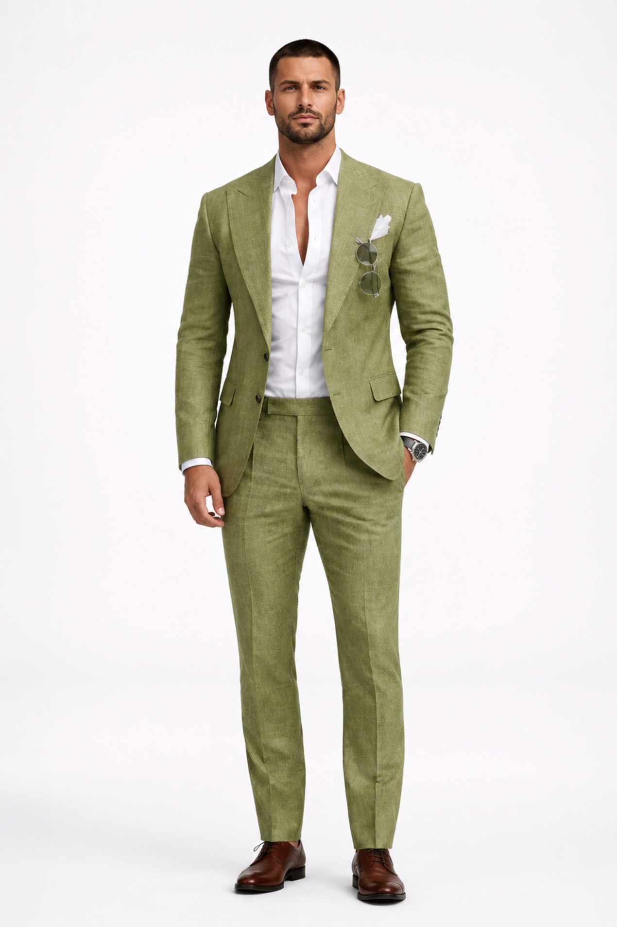 Costume Homme en Lin – Élégance Italienne & Coupe Moderne