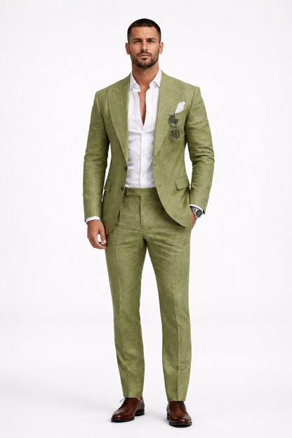 Costume Homme en Lin – Élégance Italienne & Coupe Moderne