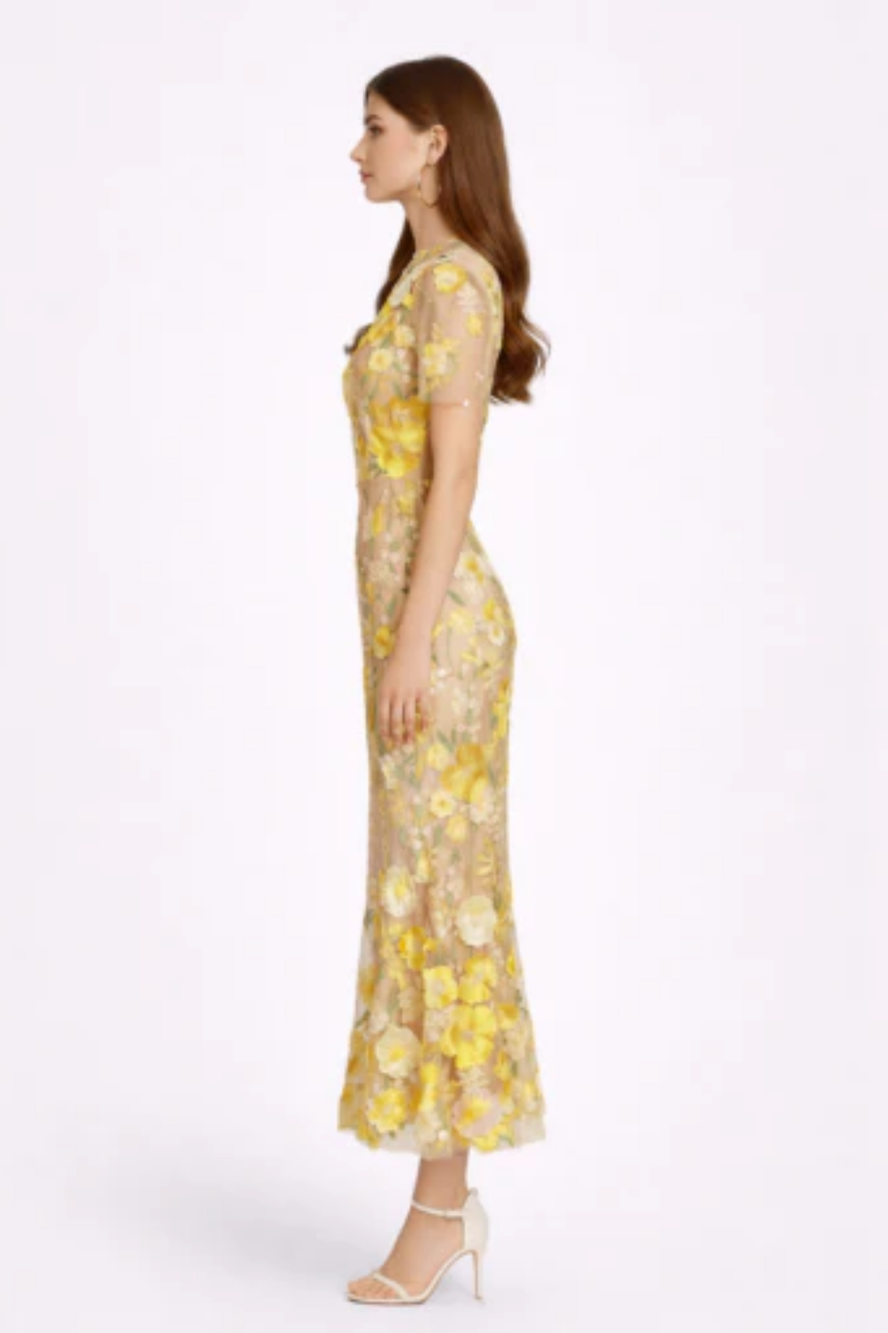 Abito Midi Elegante da Donna in Pizzo – Vestito Fluido Chic per Occasioni Speciali
