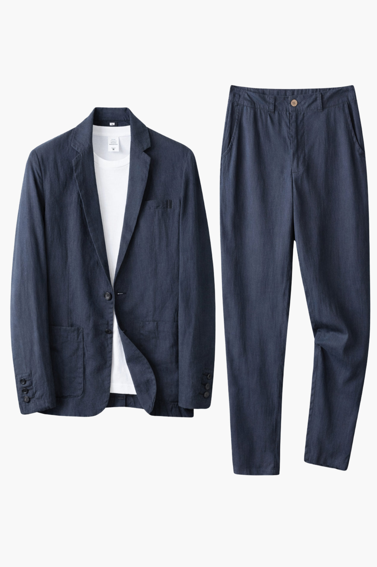 Costume Homme 2 Pièces en Lin – Blazer Élégant et Pantalon Assorti