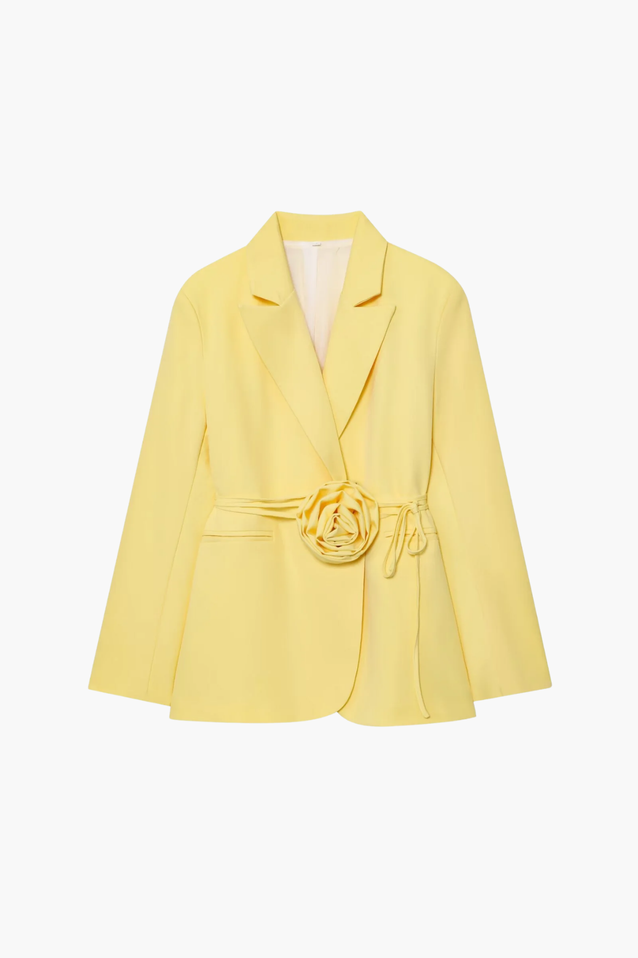 Blazer Femme Cintré avec Ceinture Fleur – Style Tailleur Élégant