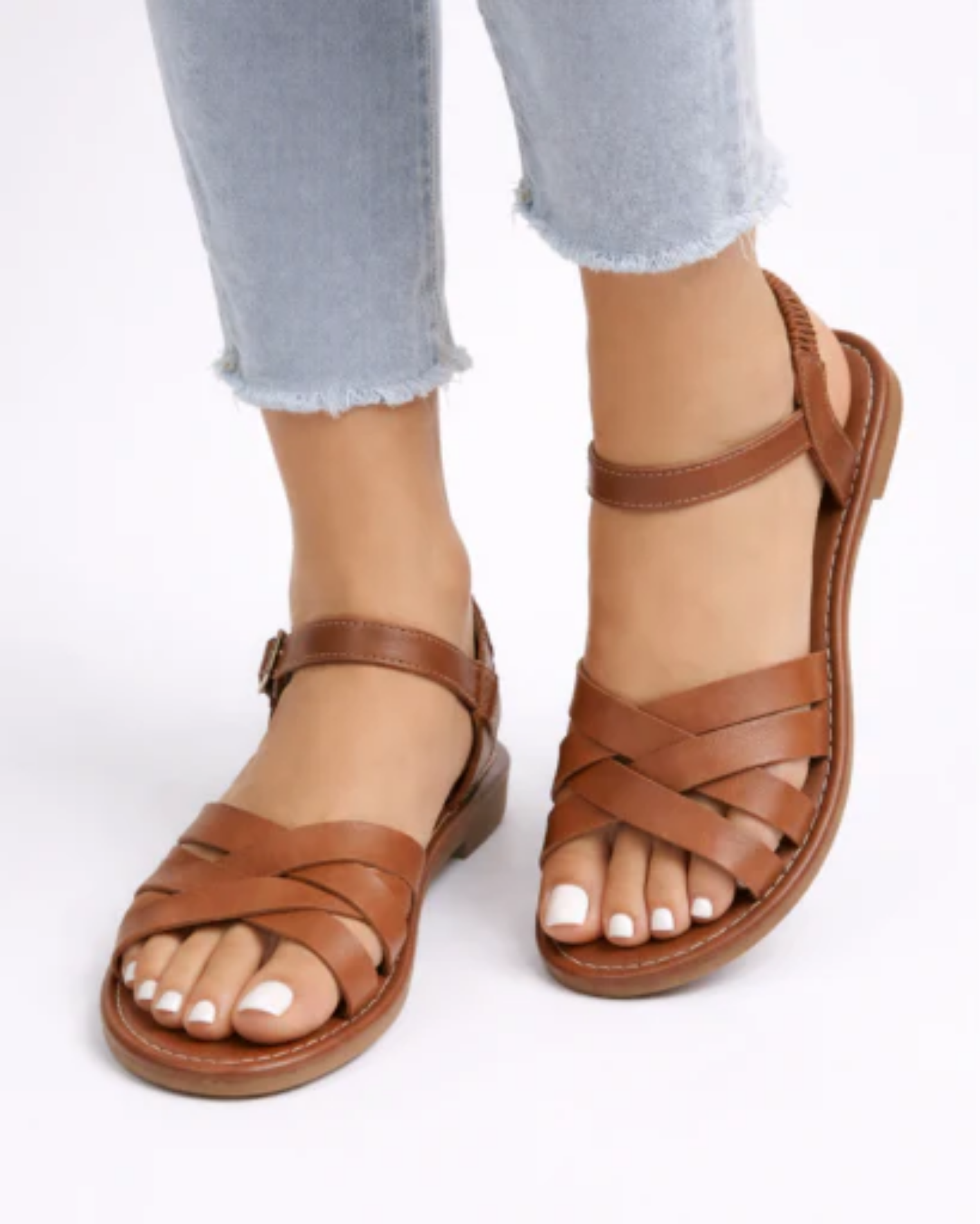 Sandales femme à brides croisées