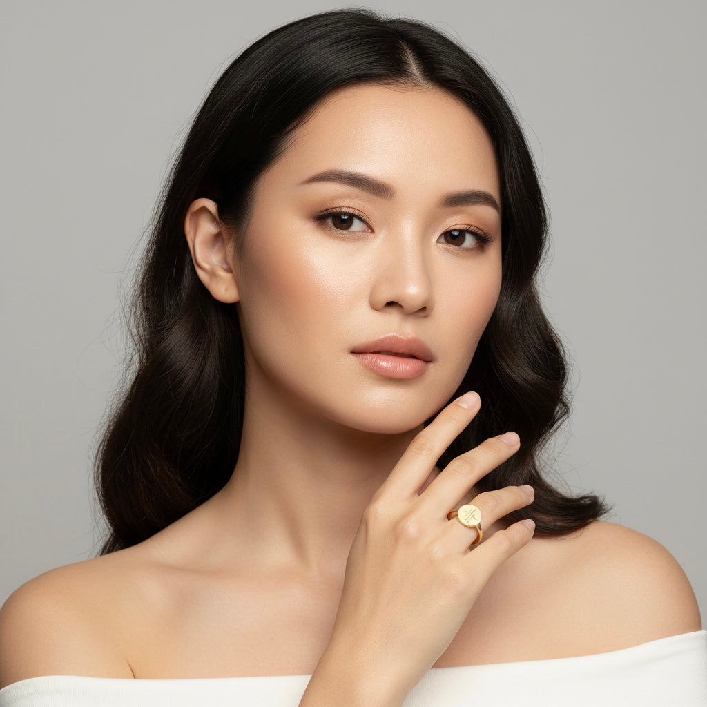 Bague chevalière gravée en or