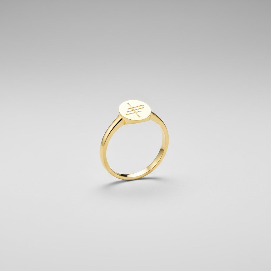 Bague chevalière gravée en or