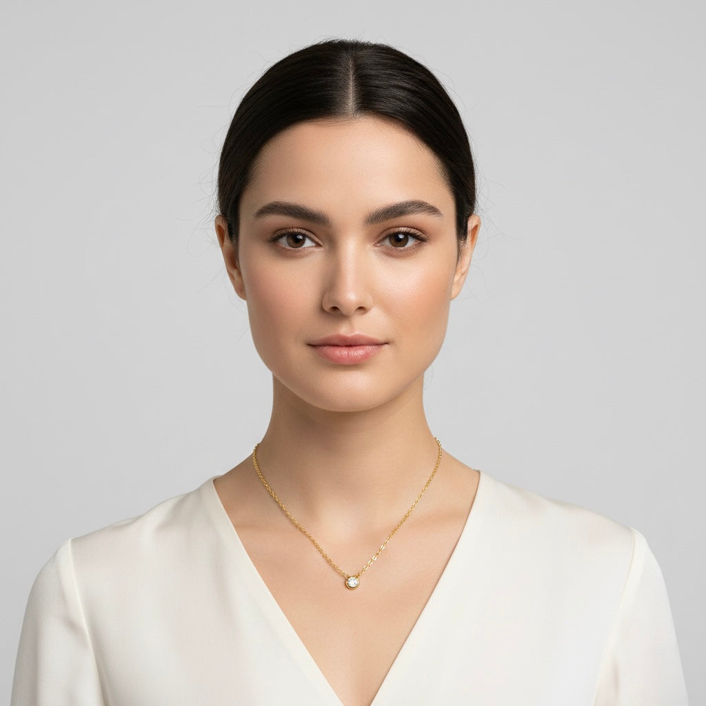 Collier pendentif solitaire