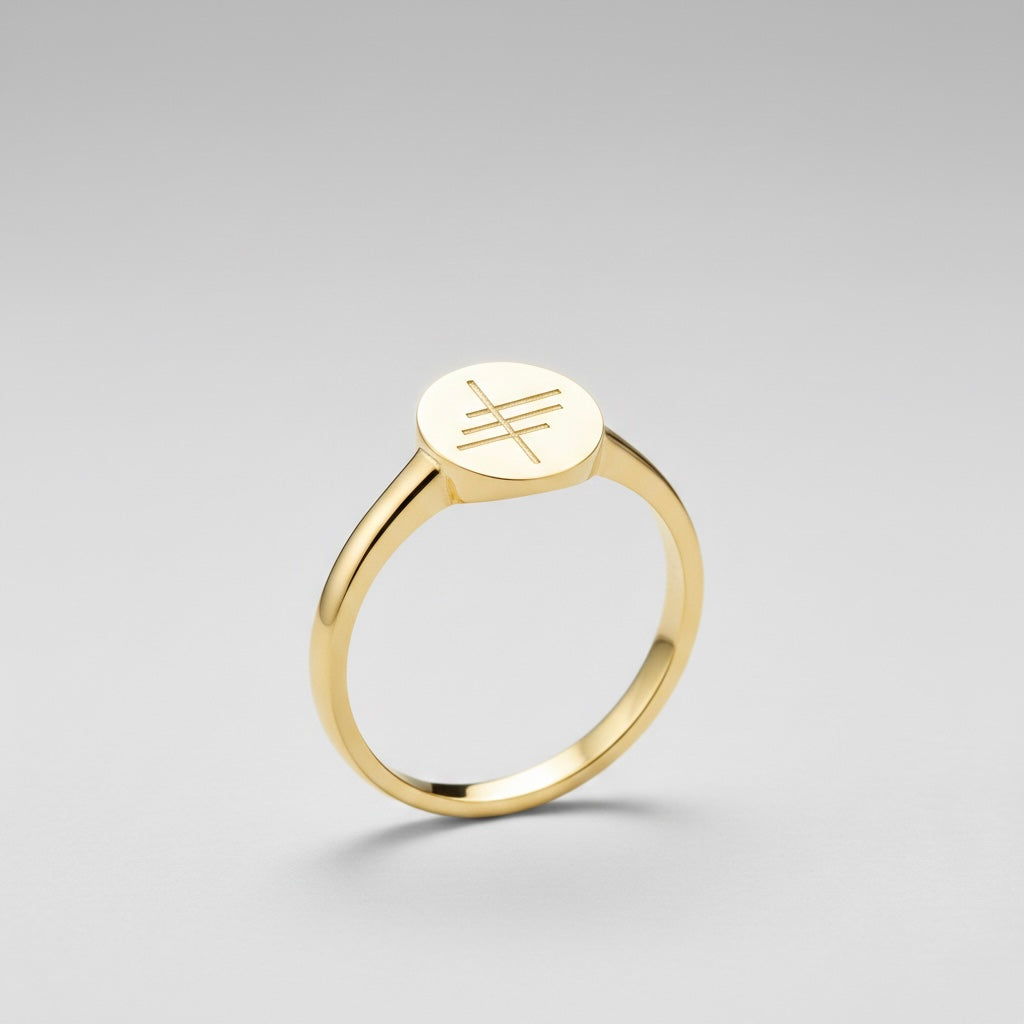 Bague chevalière gravée en or