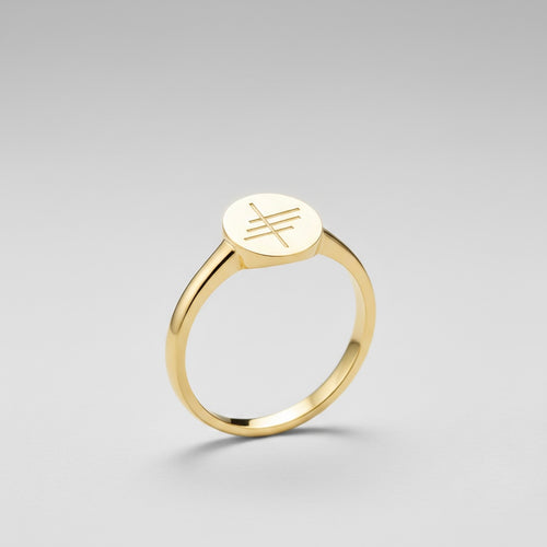 Bague chevalière gravée en or