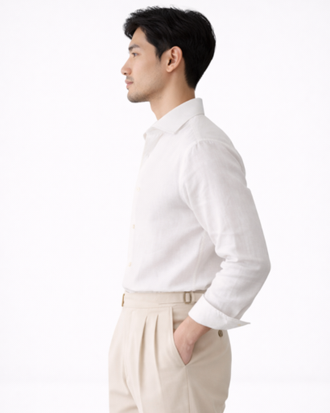 Camicia da uomo tinta unita slim fit con collo classico