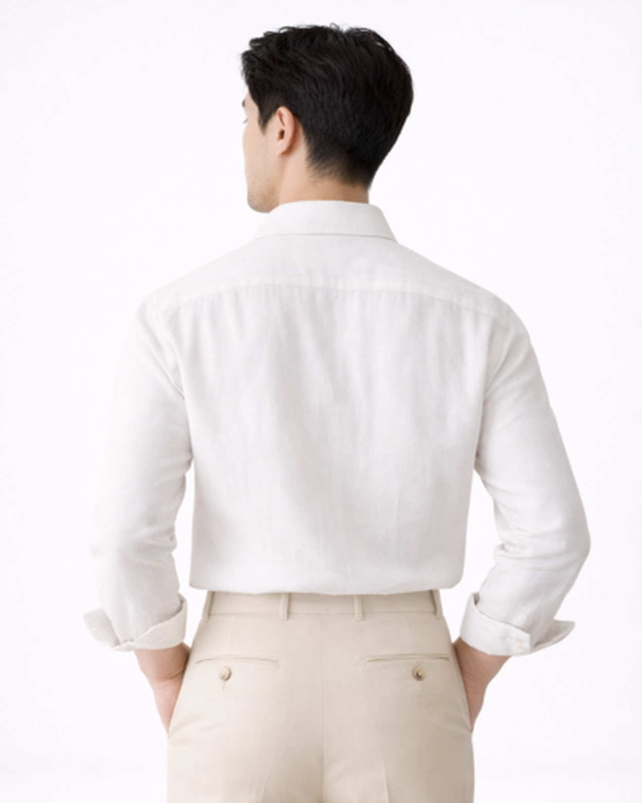 Camicia da uomo tinta unita slim fit con collo classico