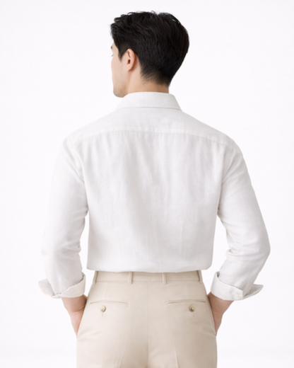 Camicia da uomo tinta unita slim fit con collo classico