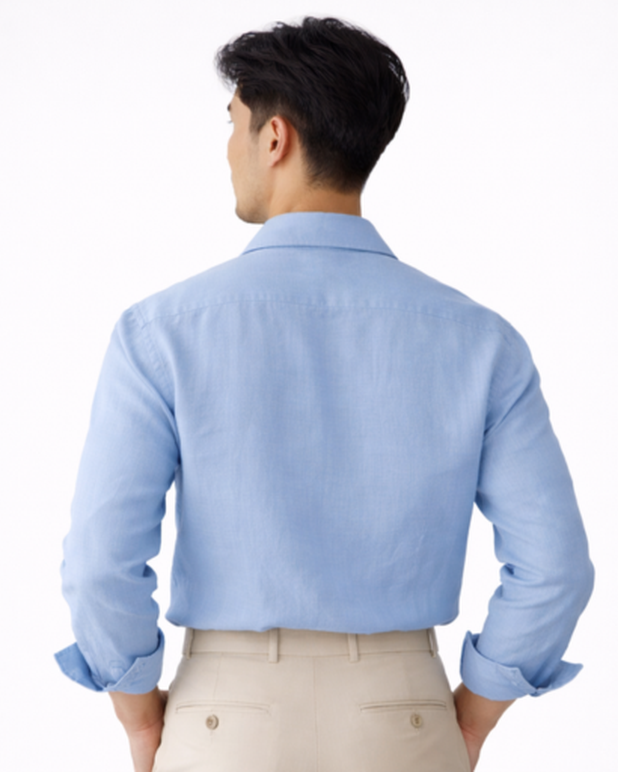 Camicia da uomo tinta unita slim fit con collo classico