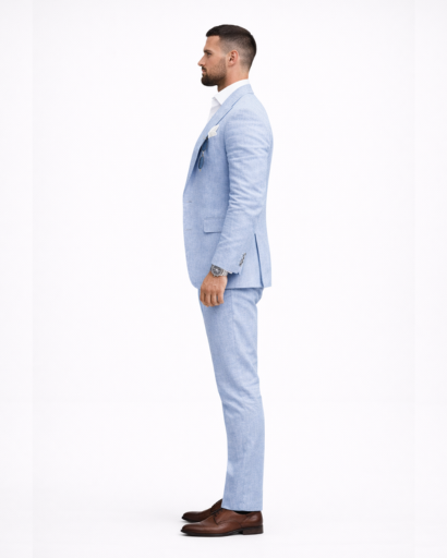 Costume homme 2 pièces – veste blazer à revers et pantalon coupe droite